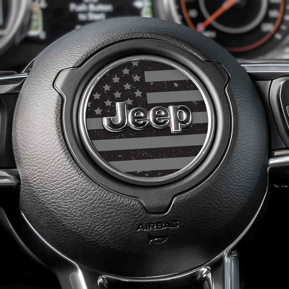 Distressed Black Out Steering Wheel Decal