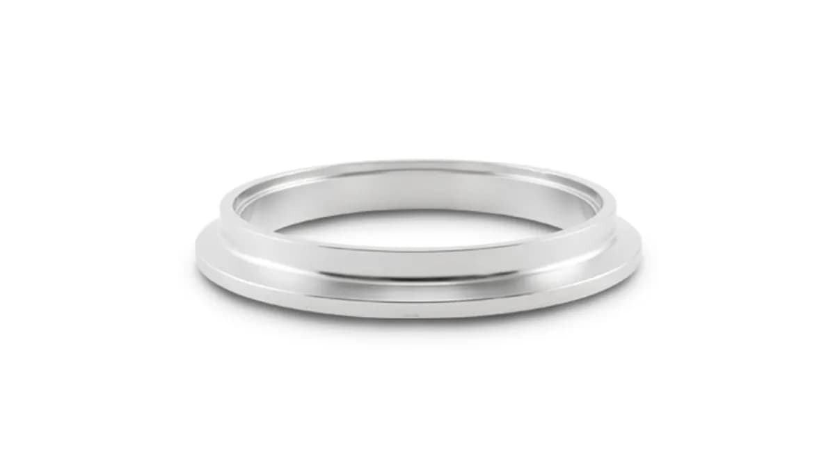 Turbo Outlet Flange; 95.1MM CRMD; 1.4MM CRMDH; 3.8MM Apex W; 12.7MM Thickness; 108.7MM Flange OD; 3MM Tube Recess Depth; For Garrett G42; 304 Stainless Steel; V-Band;