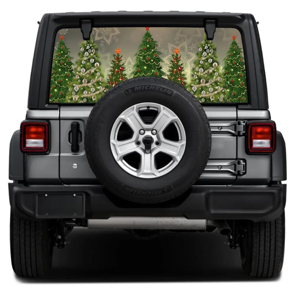 Xmas Tree Lights Rear Window Decal