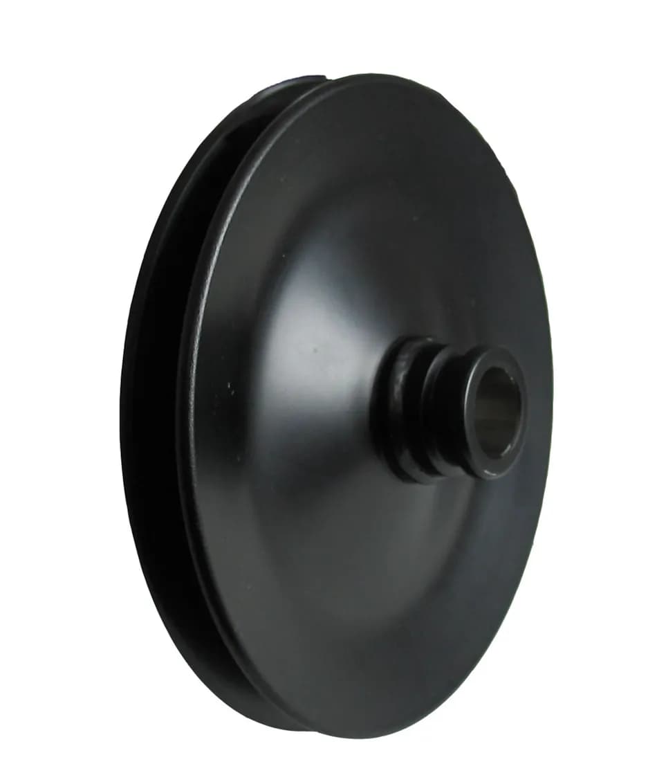 Borgeson - Power Steering Pulley - P/N: 801105 - Black steel power steering pump pulley. 5-1/2 in. Diameter 1-Row V-Belt press-on style.