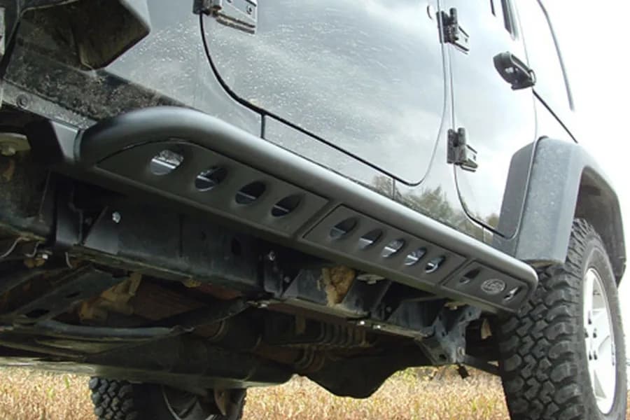 JK Signature Series Frame Mounted 4 Door Rocksliders (Black Powder Coated)