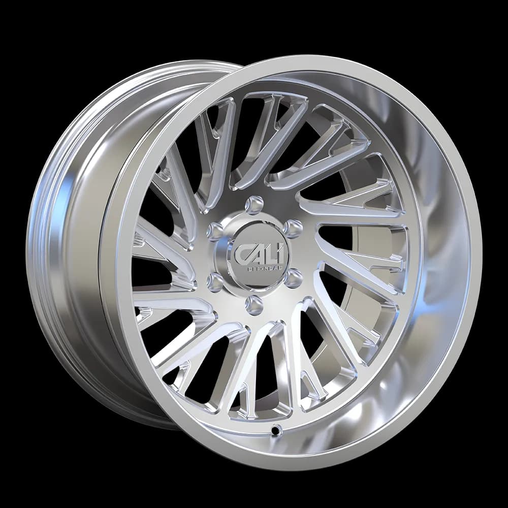 Cast Aluminum Wheels Purge 9114 PO 24x14 Milled Spokes Polished Silver 6 On 139.7 Bolt Pattern -76 Offset Cali Offroad Wheels