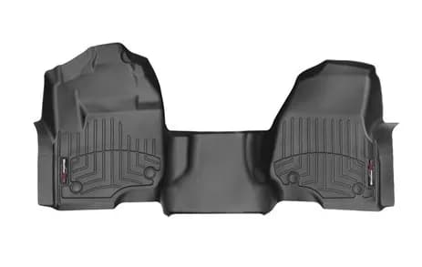 BlackFrontFloorLinerFordF-250F-350F-450F-5502017Firstvehicleswith1strowBenchseatsandNon-Flow-ThroughConsole