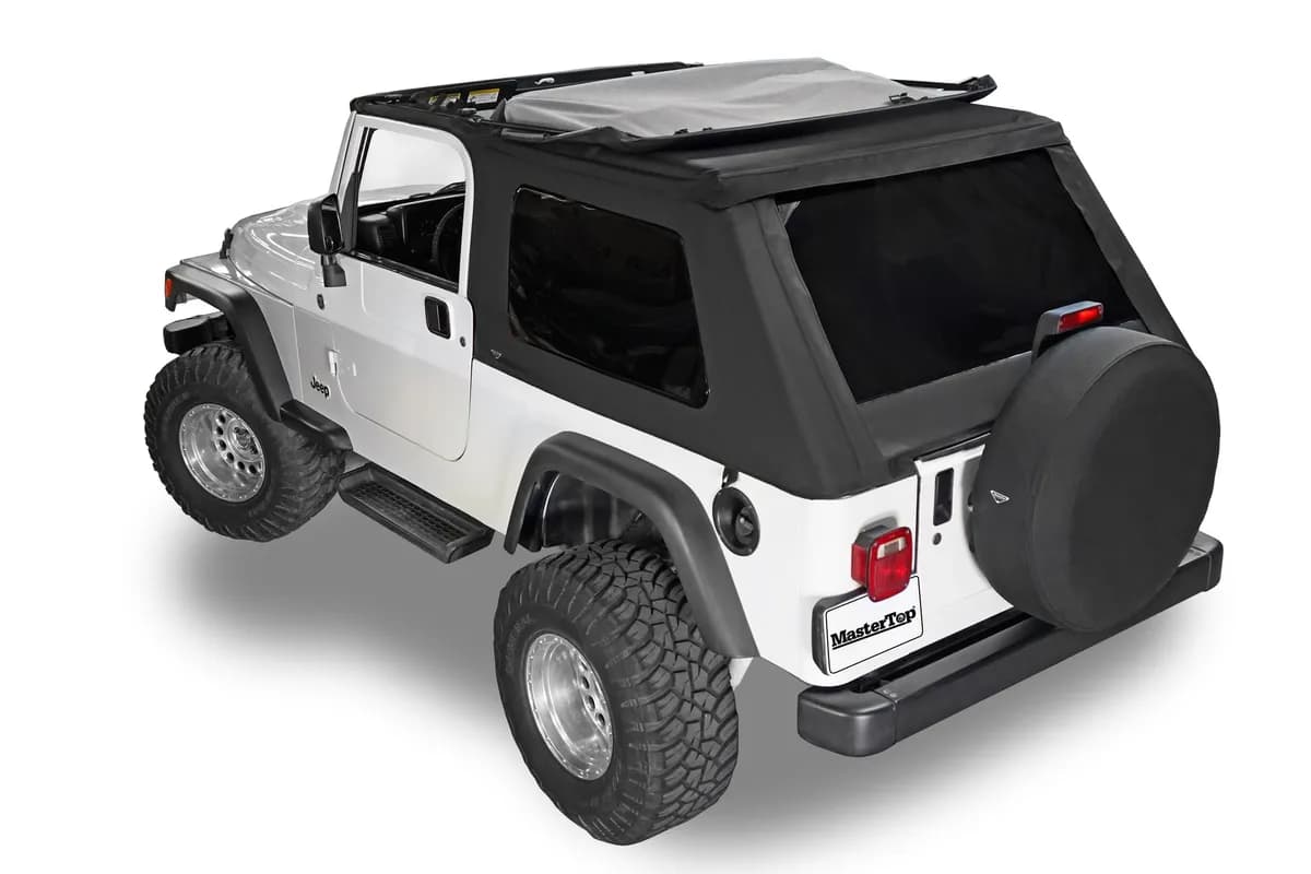 Fast Back Fabric Only Repl. Top No Doorskins Tinted Glass 04-06 LJ Unl. Jeep Wrangler MasterTwill MasterTop