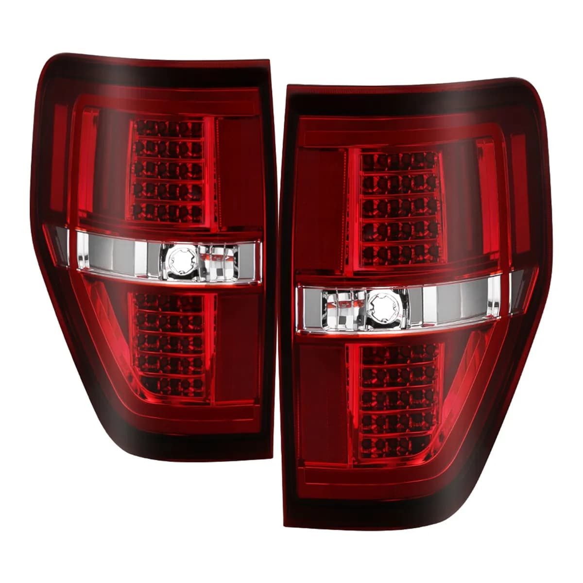 0914 F150light Bar LED Tail Lights Red Clear