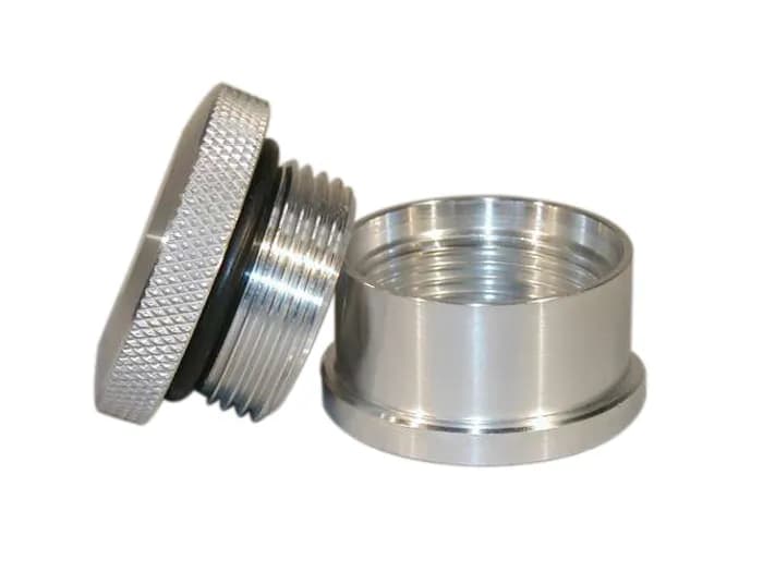 Cap and Bung Assembly, Rear End or Weight Bar Style, Aluminum Bung