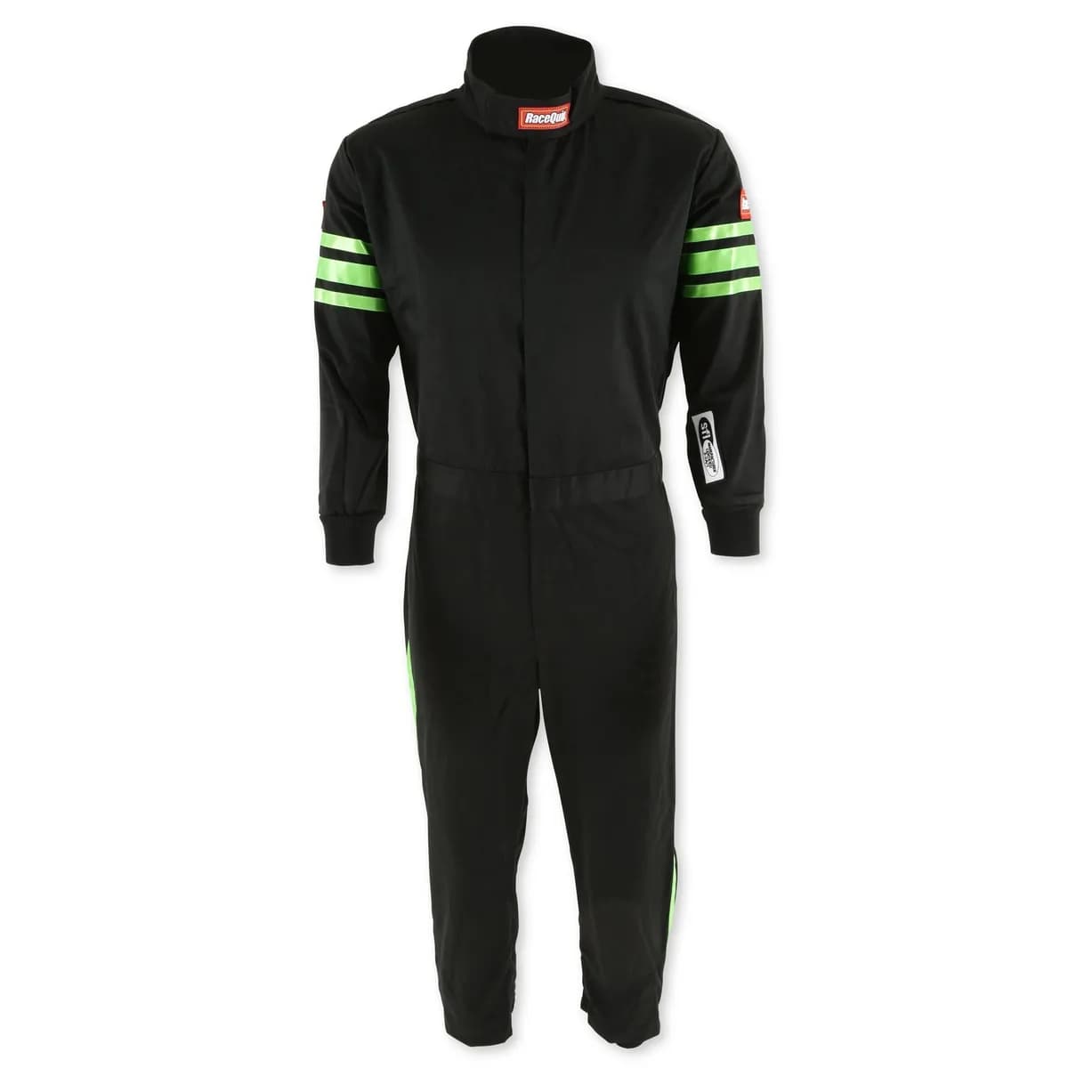 One Piece Single Layer Racing Driver Fire Suit Sfi 3.2a 1 Green Trim Youth Large