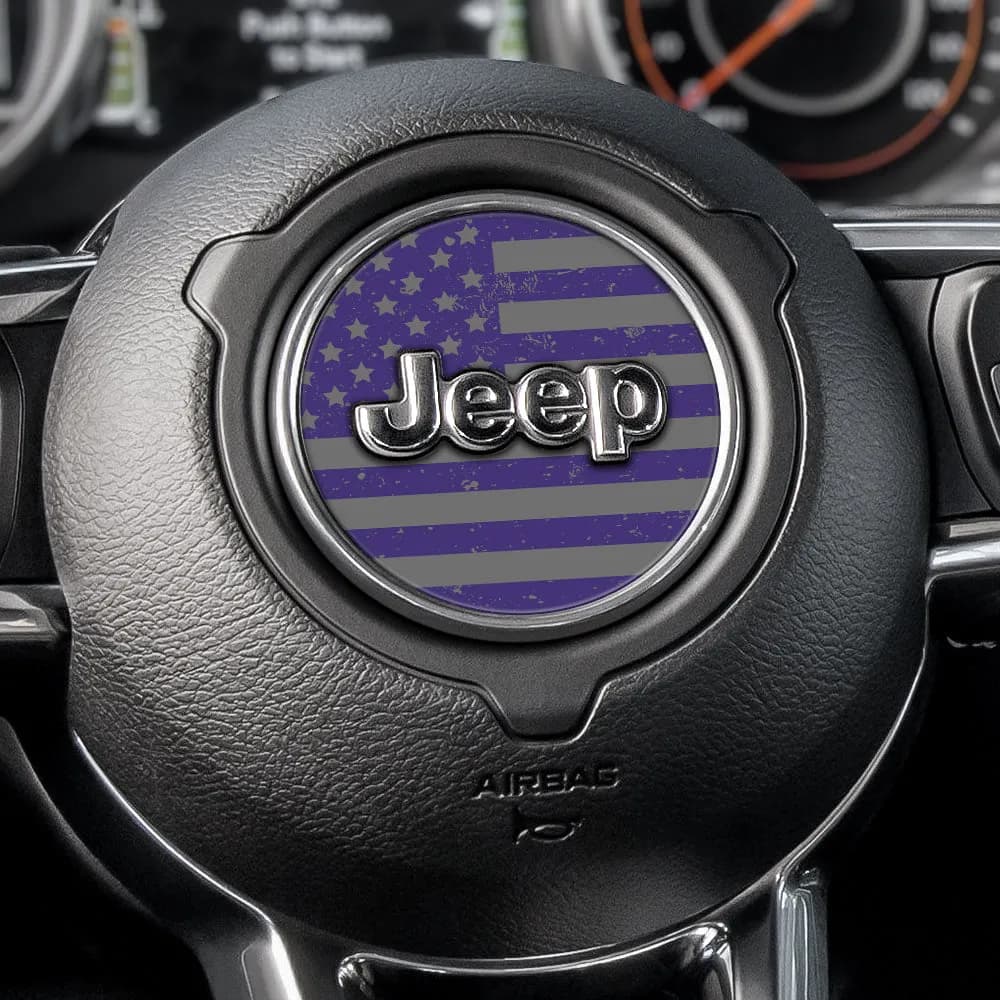 Distressed Purple & Silver Steering Wheel Decal