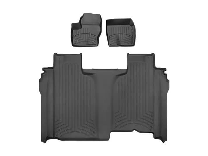 WeatherTech 2019 - 2025 Chevrolet Silverado 1500 Black Front Rear FloorLiner HP 441436-1-5IM