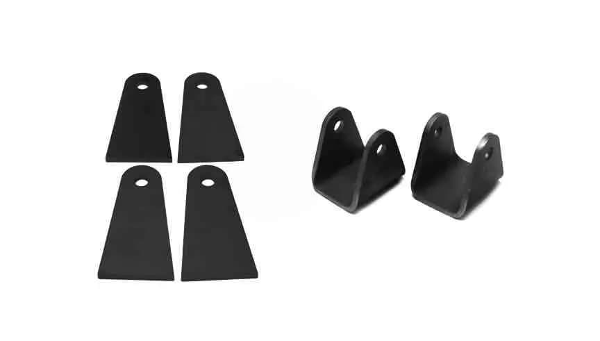 Steinjäger Tabs and Clevises, Weld On 4 Link Tab and Clevis Kits 0.563 Bore Straight Mount 3.00 Inch Clevis Jaw 4.00 Inch Straight Tab Length 2 Clevises, 4 Straight Tabs