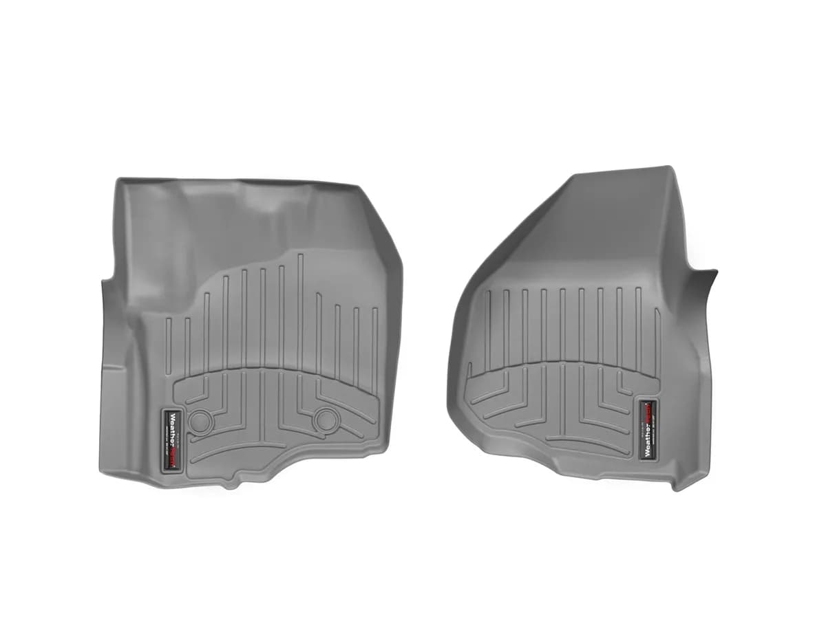 2012 + Ford F-250/F-350/F-350/F-550 Front FloorLiner Fits models with footrest in forward left corner fo the driver side floor space only: does not fit models with manual 4x4 shifter; SuperCrew and SuperCab Grey