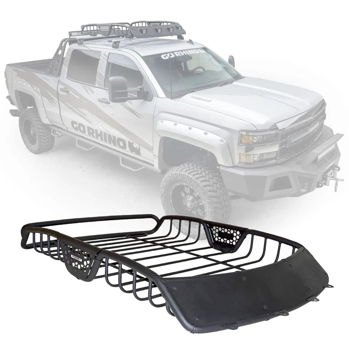 Go Rhino 59017T - SR10 Tubular Steel Roof Rack with Black Fairings - 60 Long - Textured Black