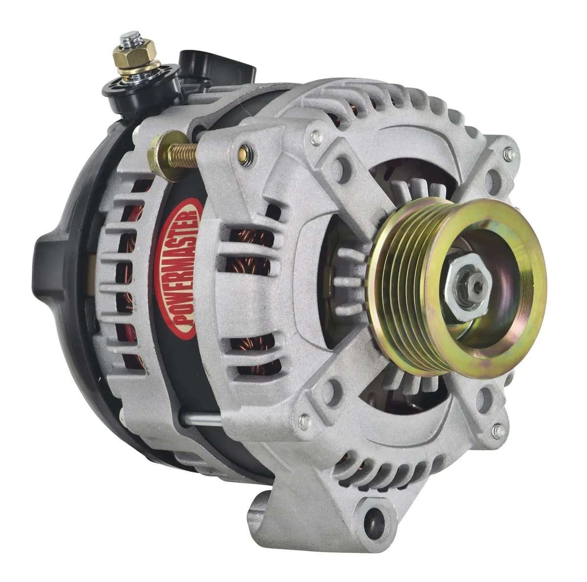 Alternator; GM; 175 Amp; 1 Wire Hair Pin Style; Offset Left; CS130; CS130D; 6 Groove; 175Top/145 Idle; Natural;
