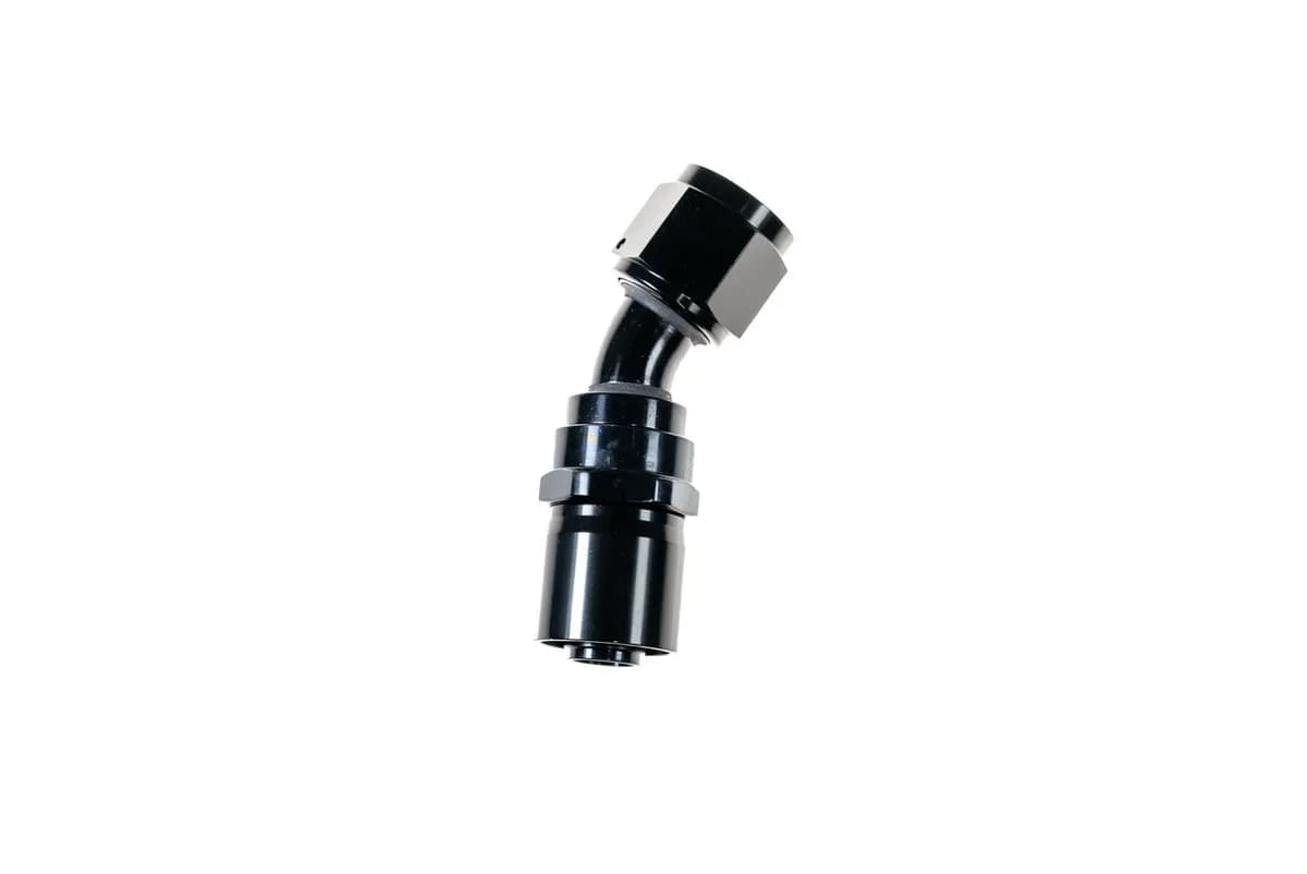 06 an 30 Degree Crimp Style Hose End w/ Black Collar Black