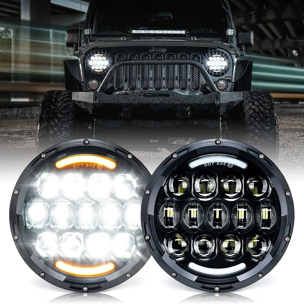 Xprite 7" LED Headlights for Jeep Wrangler JK TJ LJ 1997-2018 – Off-Road Replacement Headlights