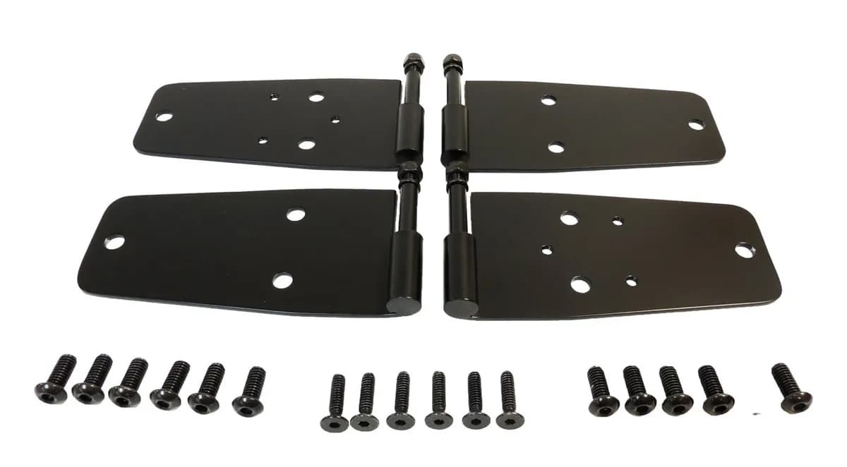 Door Hinge Set 1987-1995 YJ Wrangler w/ Full Doors w/ Provisions for Mirrors;1976-1983 CJ-5;1976-1986 CJ-7;1981-1986 CJ-8