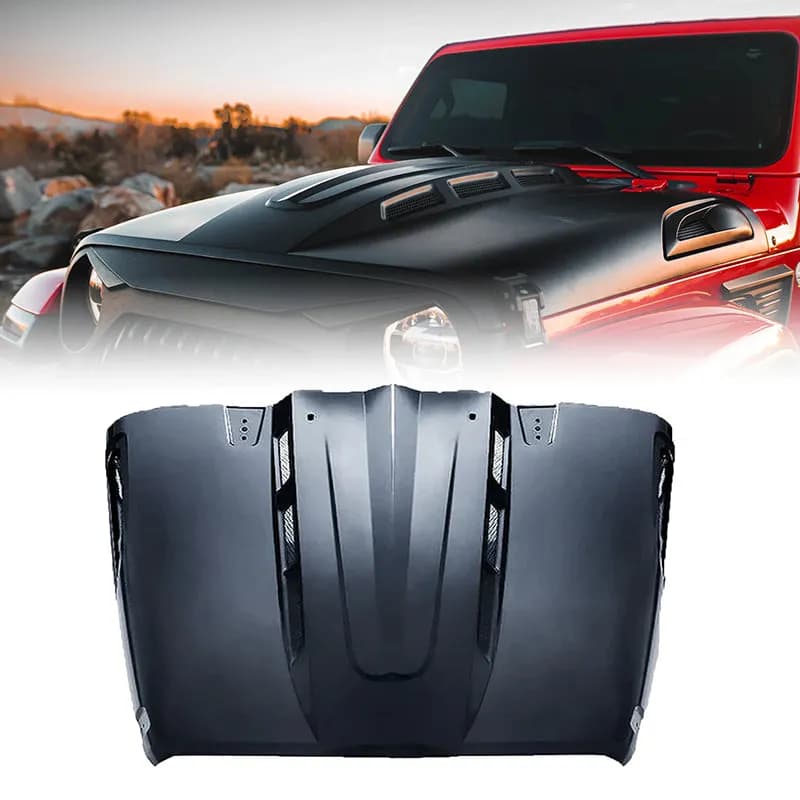 US ONLY Jeep Steel Hood with Heat Dispersion for 2018-Later Wrangler JL JLU | Avenger Series