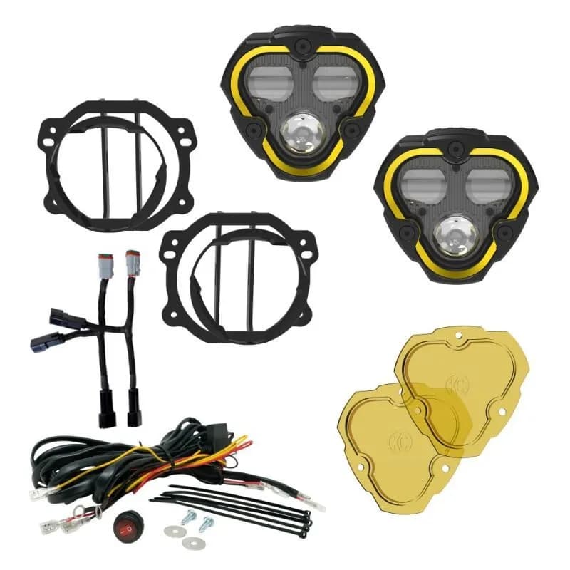 07c Jeep Jk/Jl/Jt LED Dm SAE Fog 2 Light Master Kit Black