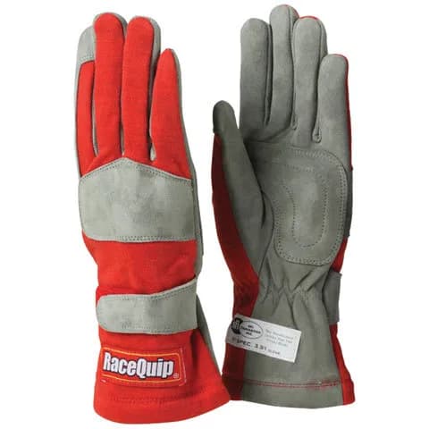 351 Series 1 Layer Nomex Race Gloves Sfi 3.3/ 1 Certified; Red Large