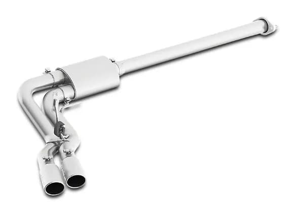 Armor Lite Cat Back Exhaust System; 3 in.; Incl. Front Pipe/Muffler/Tailpipes/Hrdw/4 in. Tips; Pre Axle Single Side Dual Outlet; Aluminized; Excludes Factory Dual Exhaust;