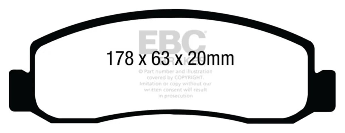 Truck/SUV Extra Duty Brake Pads; FMSI Pad No. D1333; Vented; 347mm Dia.; 115mm Height; 38mm Thick; 125mm Center Hole Dia.; Pad Dimensions: 178 x 63 x 20mm;