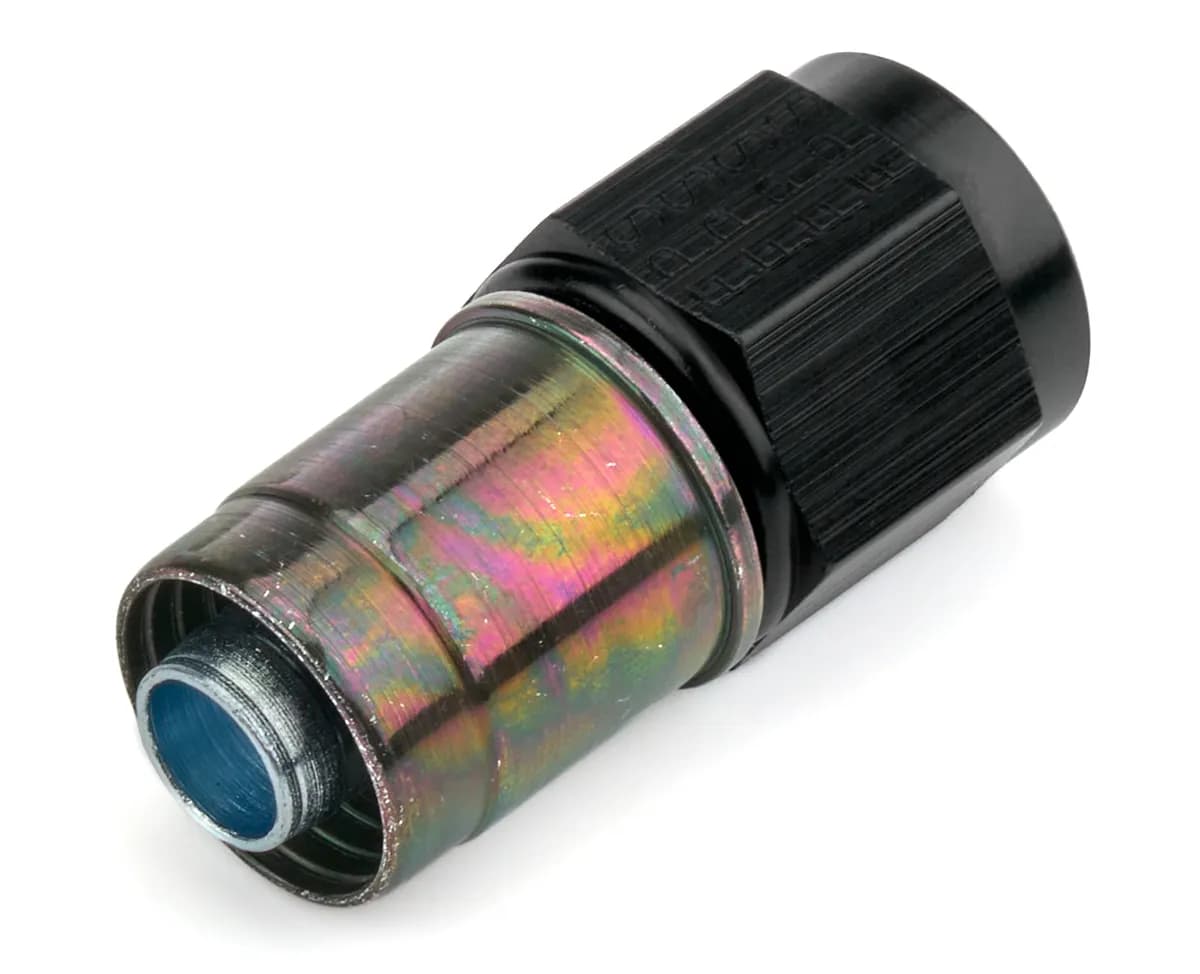 #6 Real Street Crimpon Str Hose End Black For 6000 Hose