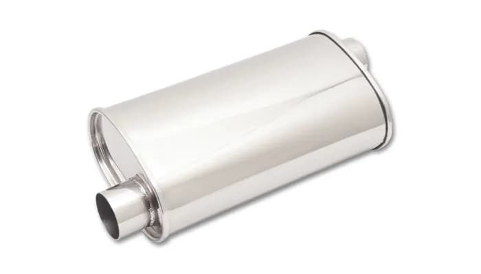 STREETPOWER Oval Muffler; Oval; 3 in. Inlet ID; 5 in. H; 9 in. W; 15 in. Body L; 20 in. Overall L; 3 in. OD; Offset/Offset Location;