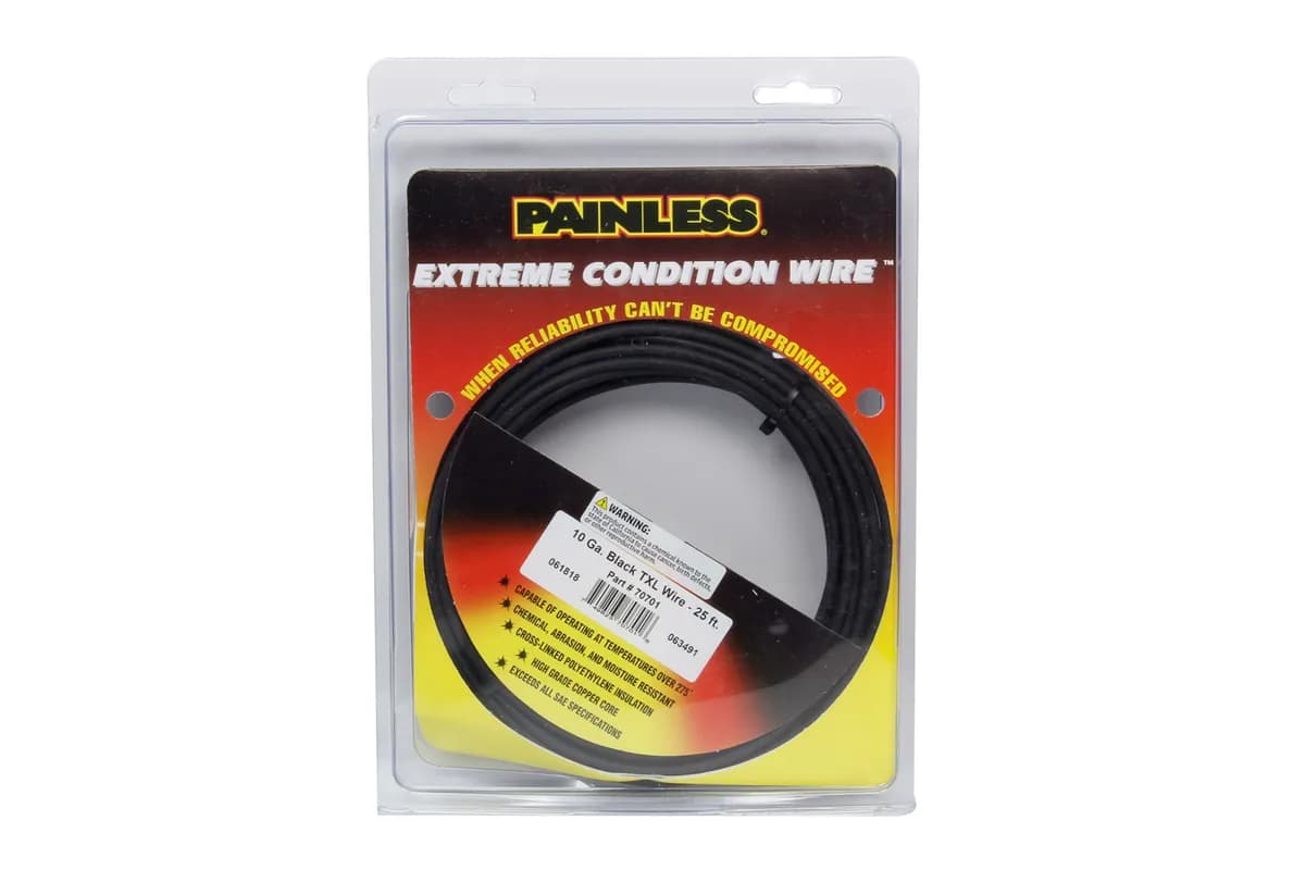 10 Gauge TXL Wire; 25 ft.; Black;