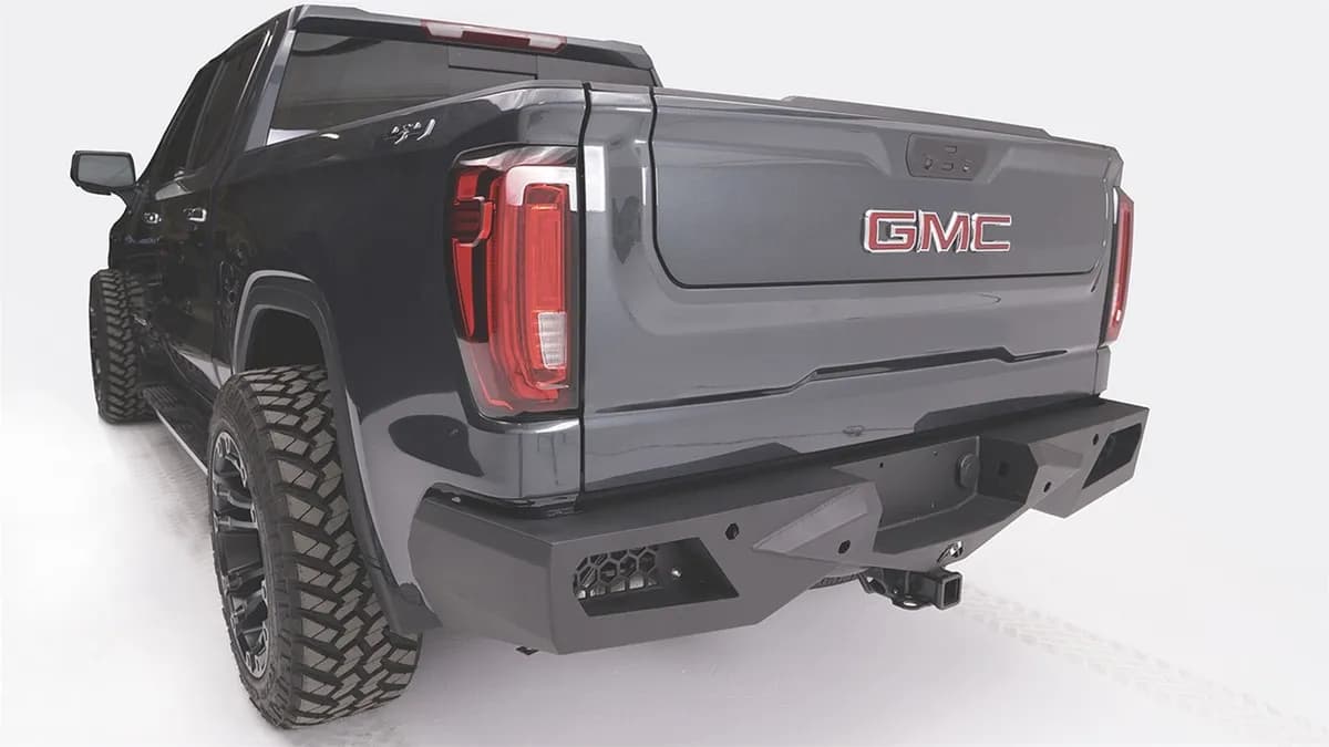 Vengeance Rear Bumper; 2 Stage Black Powder Coated; w/Blind Spot Monitor Mount; w/Sensors;