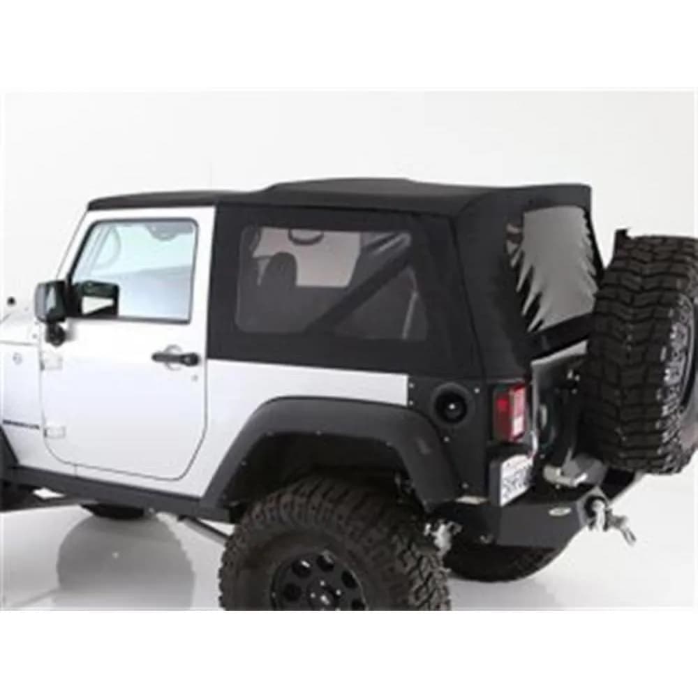 0709 Wrangler JK 2DR Premium Canvas OEM Replacement Soft Top W/Tinted Windows; Prot3k Black