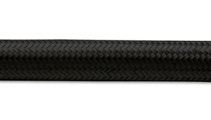 Nylon Braided Flex Hose; -6AN; 0.344 in. Hose ID; 0.5625 in. Hose OD; 500 PSI Operating Pressure; 2000 PSI BP; 10ft. Roll; Black;