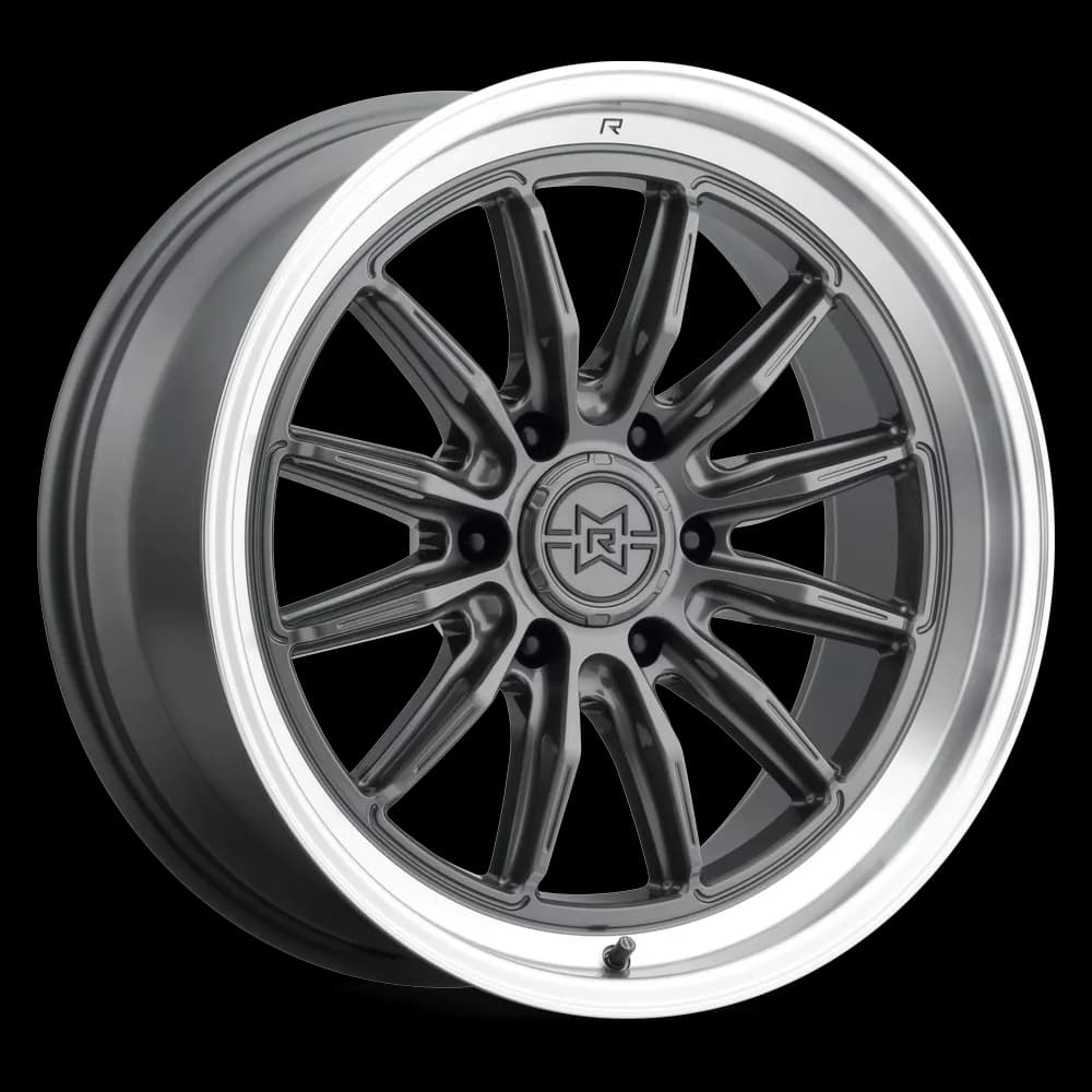 MR803 22x12 -40mm Offset 8x180 124.1mm Centerbore Gloss Titanium - Machined Lip