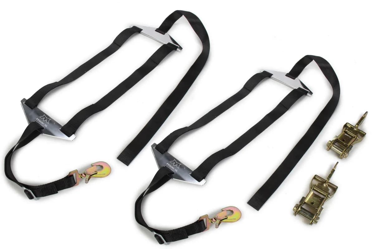 Wheel Net Spreader Bar Dragster Black 2in With Direct Hook Ratchet And Twisted Snap Hook Pair