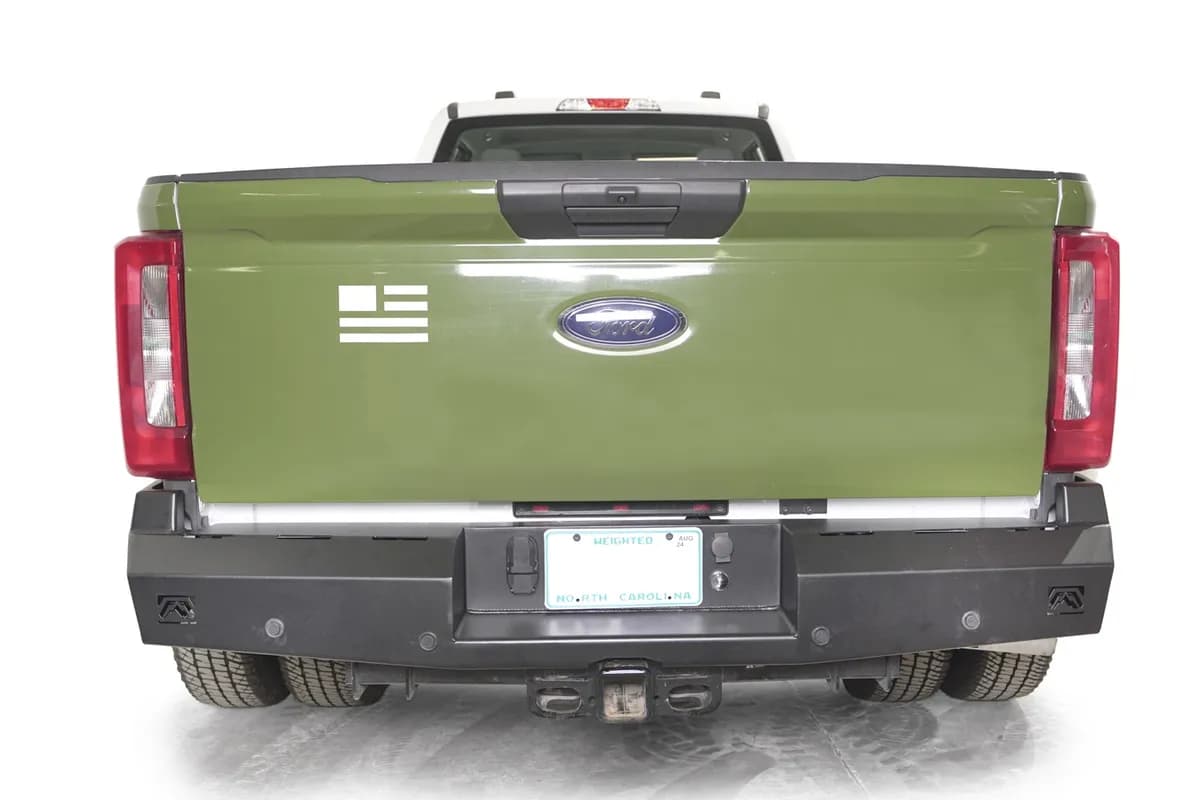 23c F250/F350 Red Steel Rear Bumper