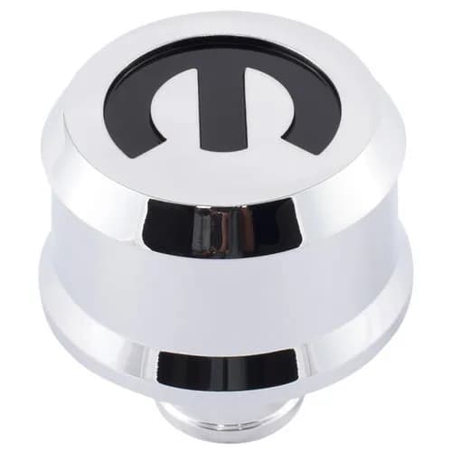 Slant-Edge Aluminum Push-In Air Breather Cap Chrome Finish Recessed Mopar Emblem Proform
