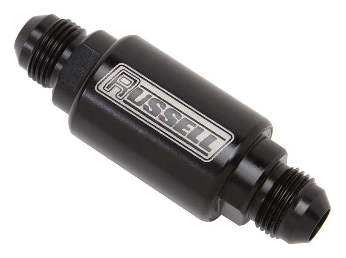 Edelbrock 650133 3 Length, 6AN Male Inlet/Outlet Fuel Filters With Black Finish