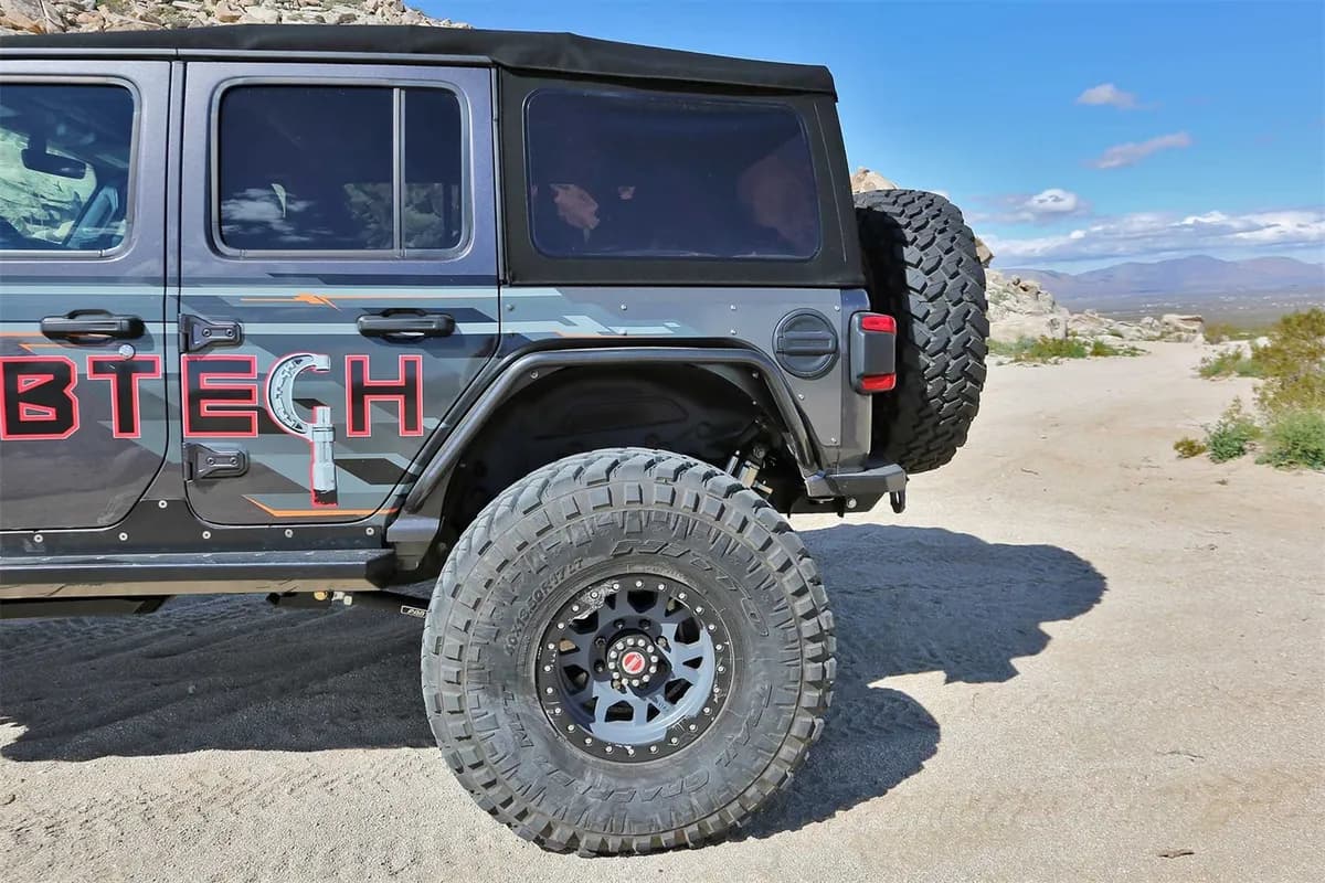 Tube Fenders; 4.5 in. Wide; Rear; Steel; Texture Black;