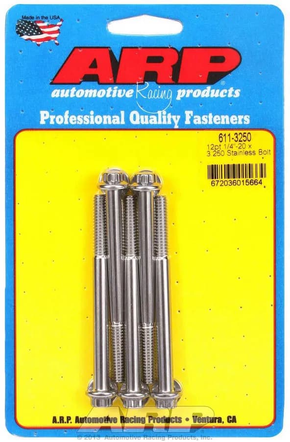 S/S Bolt Kit - 12pt. (5) 1/4-20 x 3.250