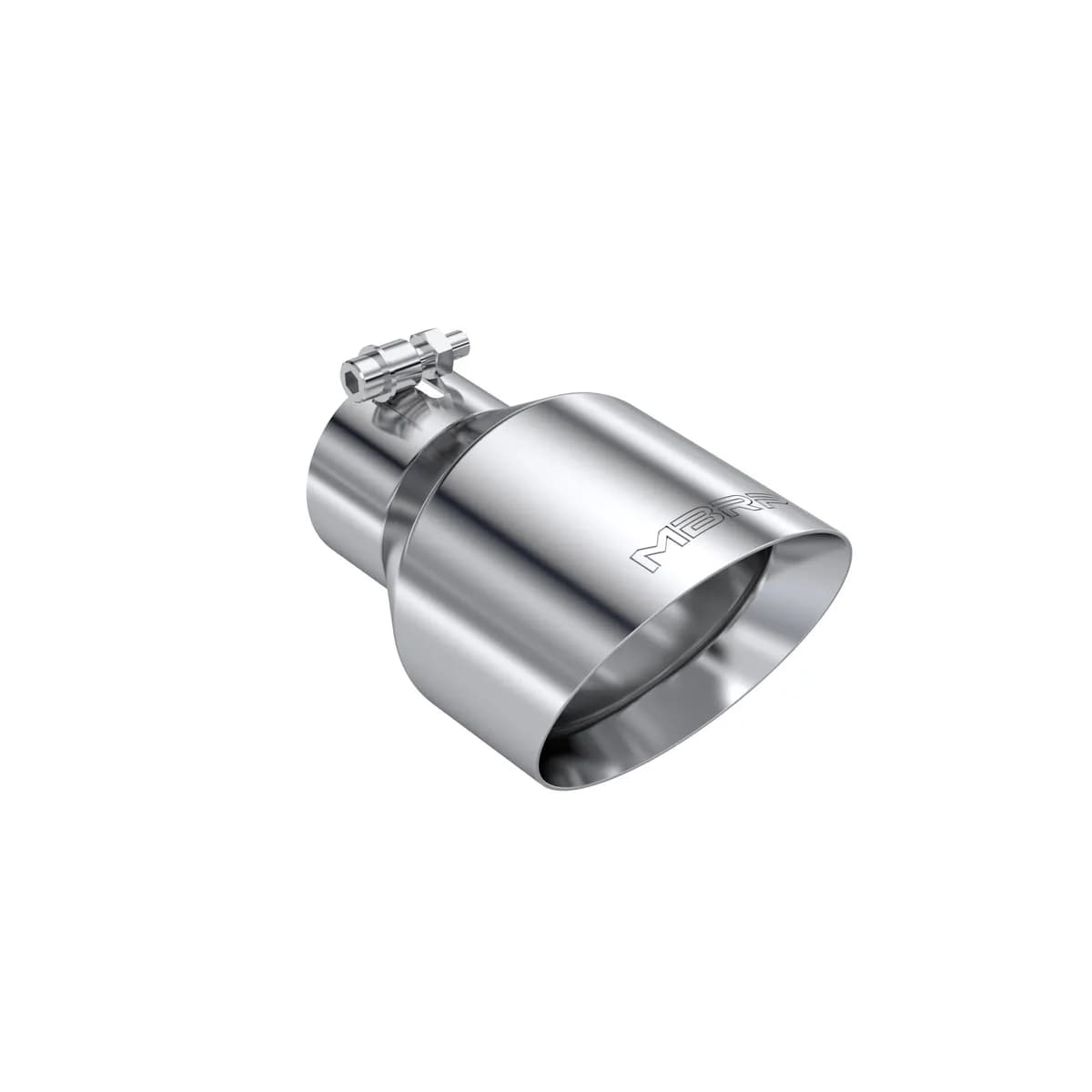 Armor Pro Exhaust Tip; 3 in. Inlet Dia./5 Outlet Dia.; T304 Stainless Steel; L-8 in.; Angle Cut; Dual Wall;