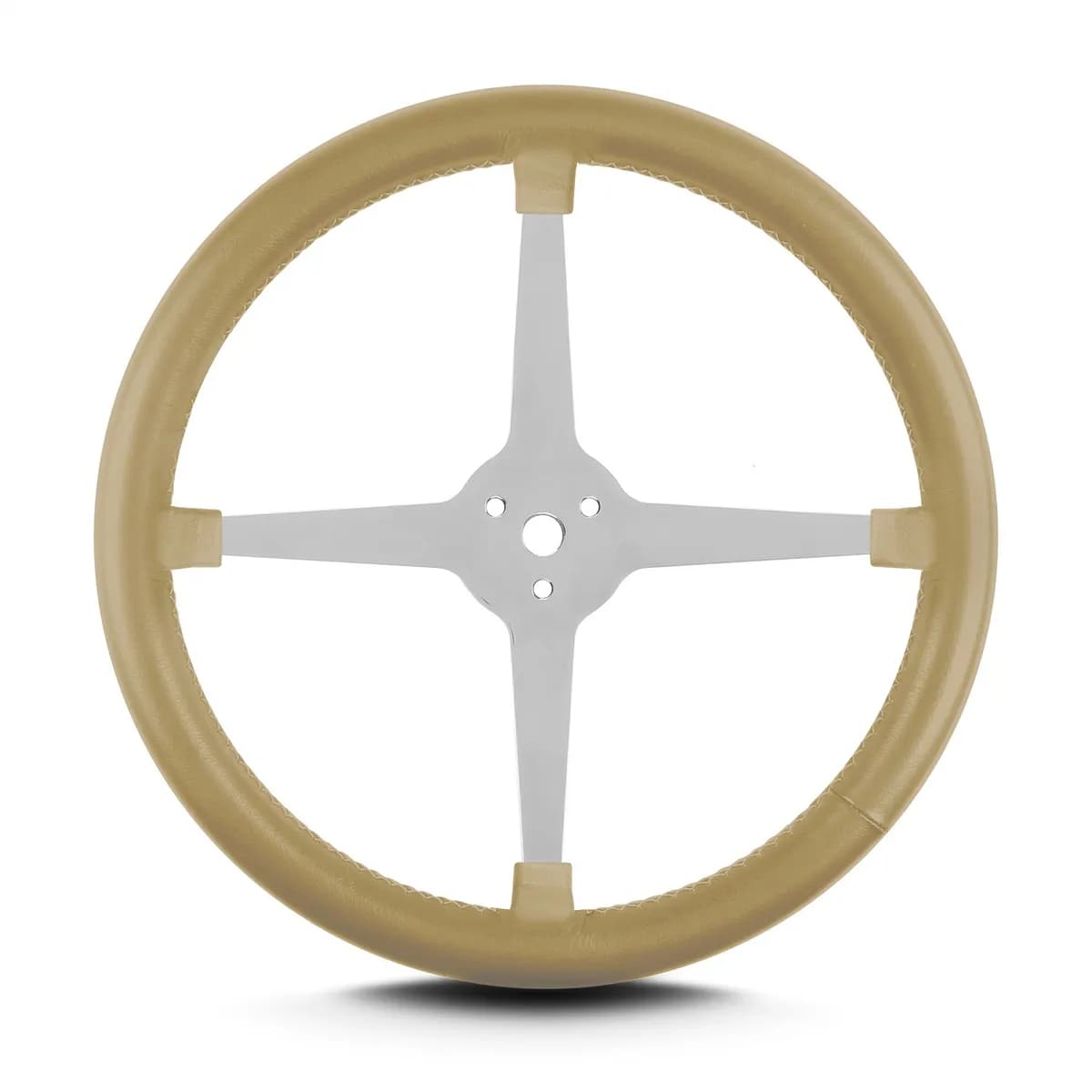 Lecarra Lake Steering Wheel; Tan; Polished 4 Spokes;