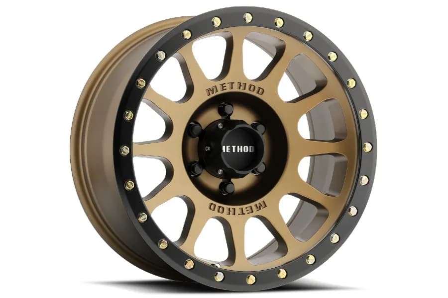 Aluminum Wheels 17x8.5 NV MR305 Bolt Pattern 6 On 139.7 Offset 0 Lip Size 1.3 Method Bronze BRZ Black Street Loc Method