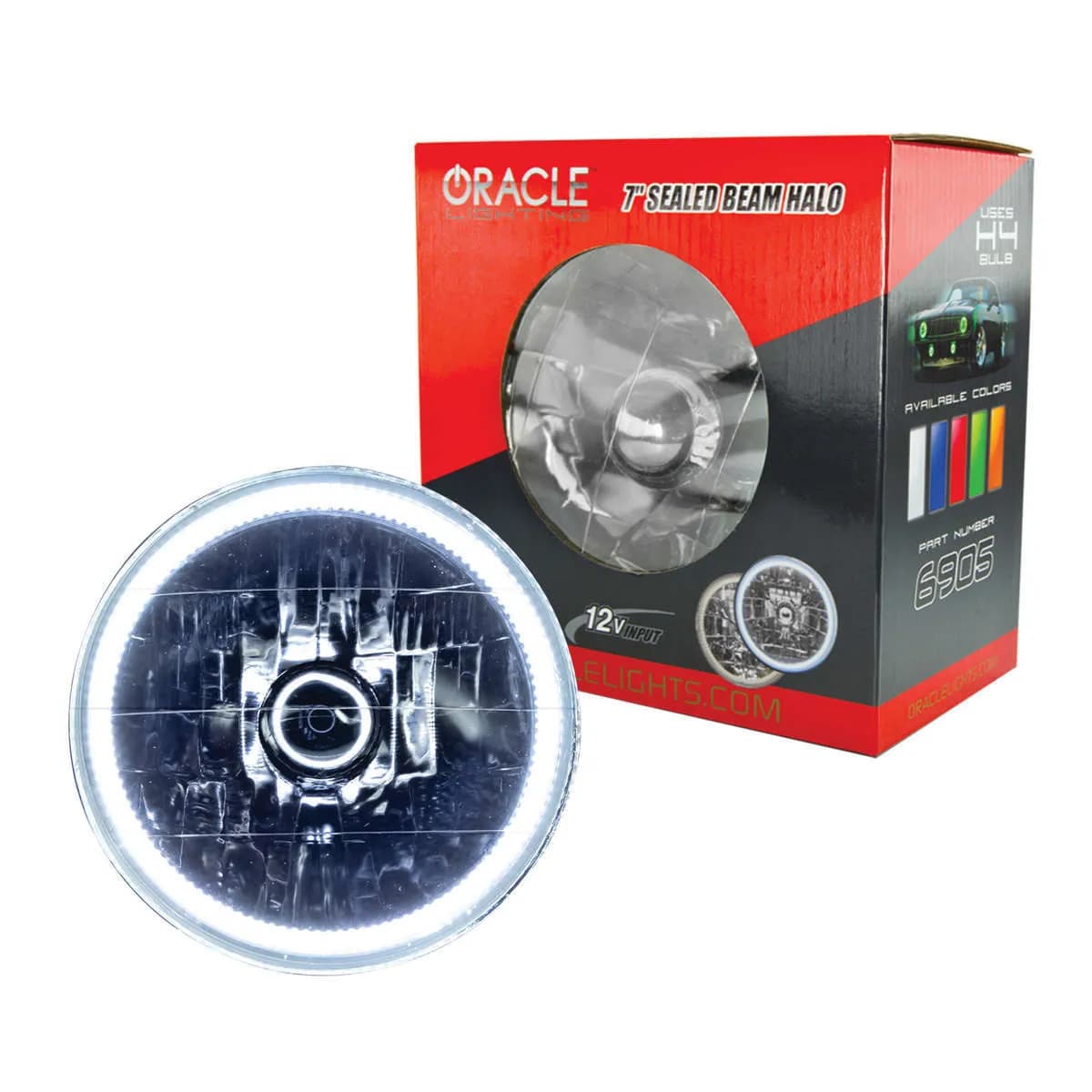ORACLE 7" Sealed Beam Headlight with Pre-Installed SMD Halo
