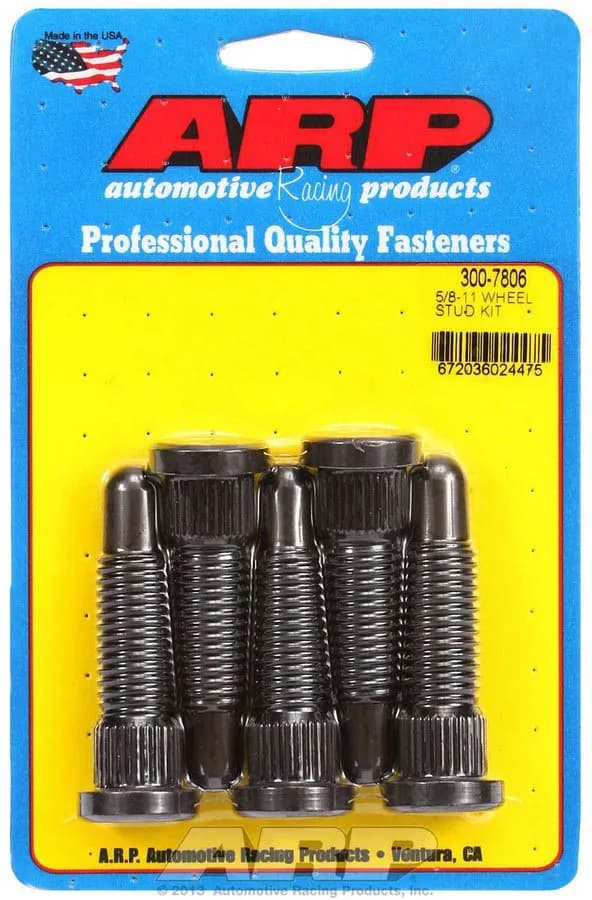 5/811 x 2.65 Short Knurl Wheel Stud Kit
