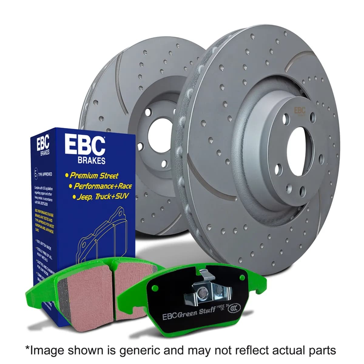 S10 Kits Greenstuff 2000 and GD Rotors; Front; FMSI Pad No. D1694; Vented; 5 Bolt Holes; 295mm Dia.; 51mm Height; 28mm Thick;