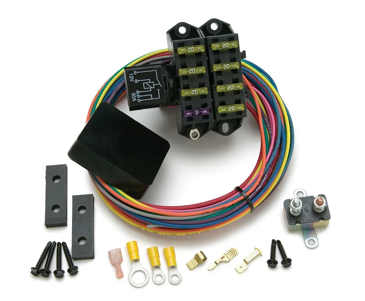 7-Circuit Weather Resistant Fuse Block; 3 Constant-Hot/4 Ignition-Hot Circuits; Uses One 40 Amp Relay; Incl. Fuse Cover;