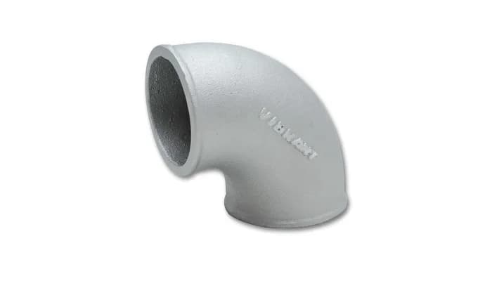 90 Degree Tight Radius Aluminum Bend; 2 in. OD; 0.4375 in. Leg Length; 0.125 in. Wall Thickness; Cast Aluminum;