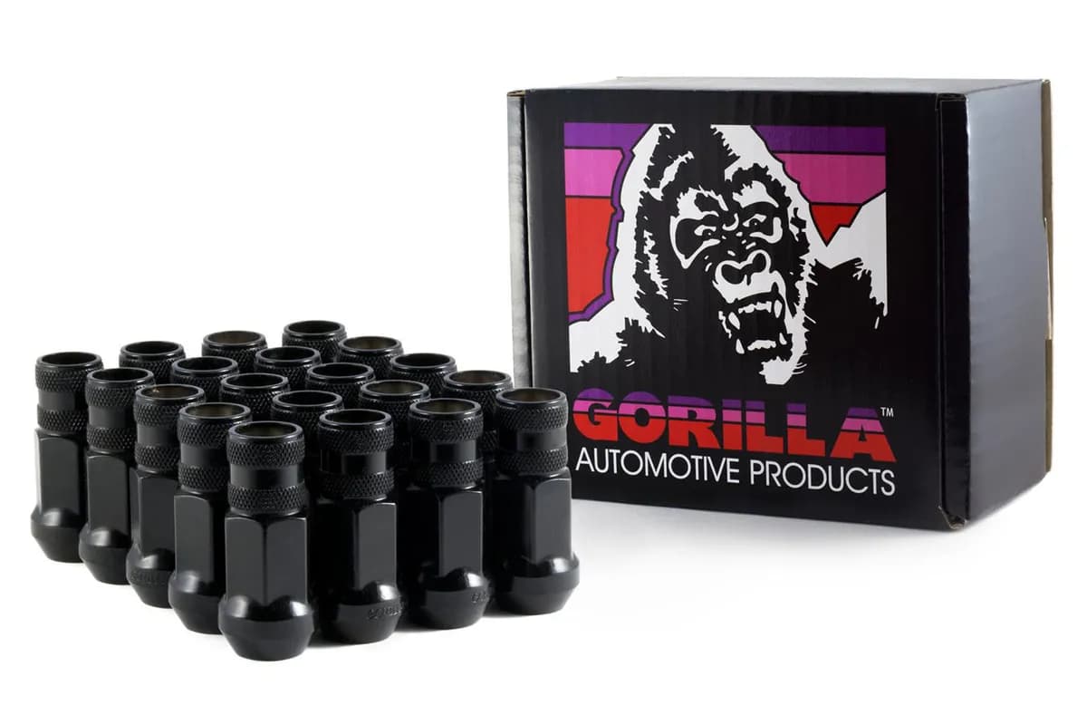 Forged Steel Racing Open End Lug Nuts 12x1.50 3/4 Hex Black Set of 20 45038BC-20