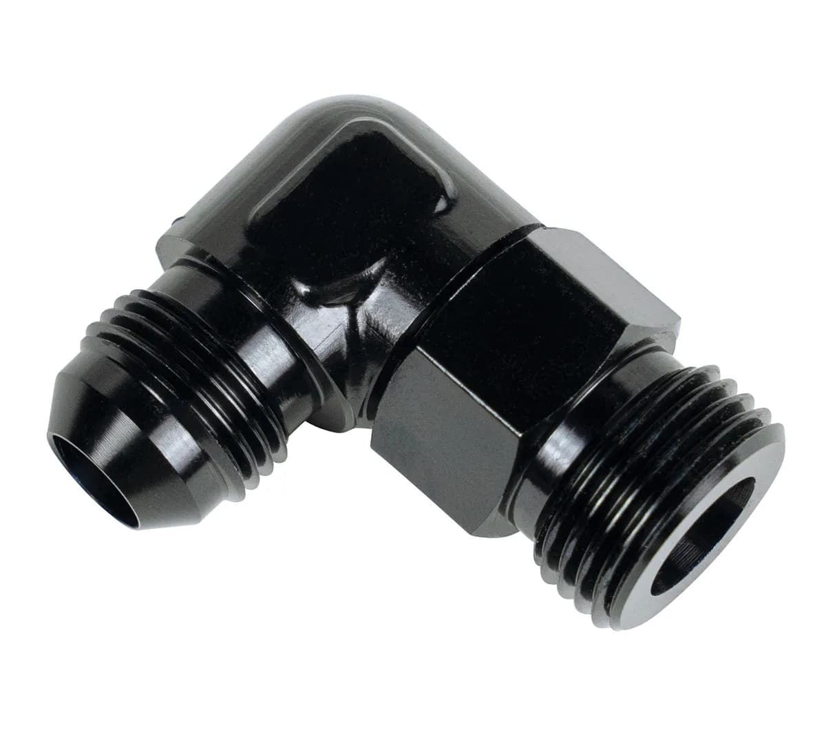Aluminum Swivel Fitting 90° 7/8-14 UNF x -6AN Male
