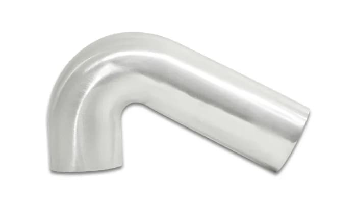 120 Degree Tight Radius Aluminum Bend; 2.5 in. Tube OD; 1.75 in. Centerline Radius; 5x1.5 in. Leg Length From Tangent; 2mm in. Wall Thickness; Brushed;