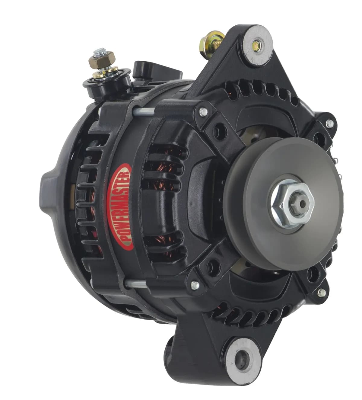 Alternator; 175 Amp; 1 Groove V Type Pulley; Hair Pin Replacement; 18.2 Preset Voltage; Black Finish;